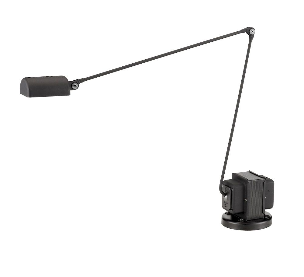 Schwarze Daphine LED Tischleuchte von Lumina, flexible Schreibtischlampe für Büro und Zuhause.